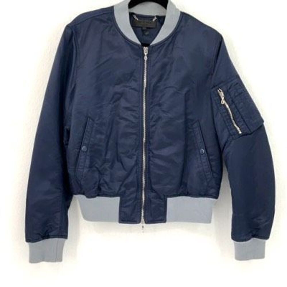 Rag & Bone Navy Blue B15 Manston Bomber Jacket Size Small